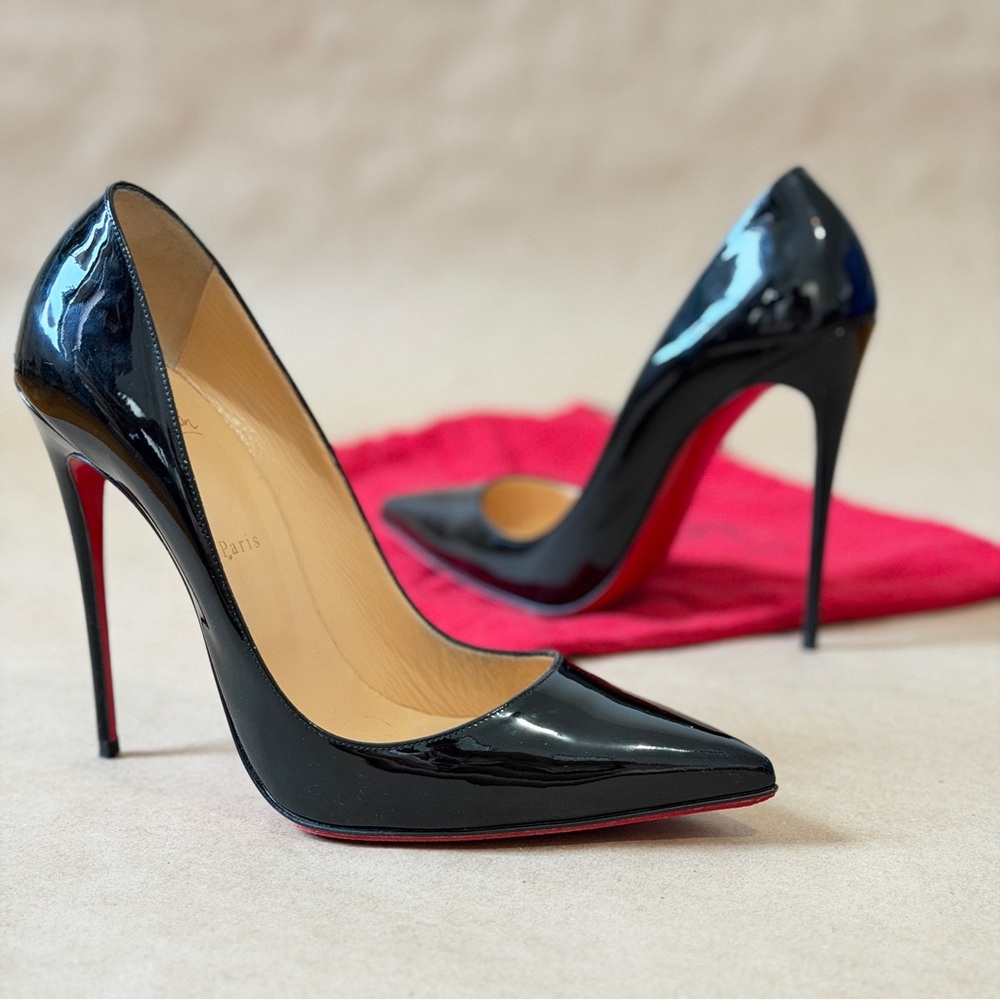 SOLD Christian Louboutin So Kate 43EU Black Patent Heels Red Sole Dust Bag